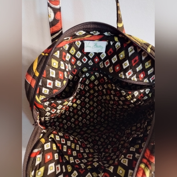 VERA BRADLEY Puccini Tall Zip Tote Double Shoulder Strap LG Colorful Retired Bag - Picture 5 of 5